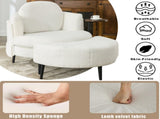 42.5" Single sofa chair,One-piece side table,With Cresent-Shaped footstool,Movable W1628P256787