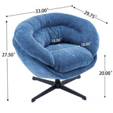 ZNTS Modern Chenille Office Chair, 360&deg; Swivel Accent Chair with Removable Cushion, Round Office Chair, N817P207777N