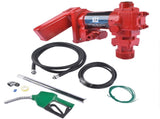 15 GPM 12V Fuel Transfer Pump Cast Iron with Discharge Hose Automatic Green Nozzle for Trucks 19700036