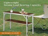 Portable Folding Bar Table with Shelf, Tradeshow Podium Table with Black Skirt and Carrying Bag, for 74020980