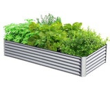 6x3x1.5ft Galvanized Raised Garden Bed, Outdoor Planter Garden Boxes Large Metal Planter Box for W1859P197905