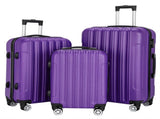 3-in-1 Multifunctional Large Capacity Traveling Storage Suitcase Luggage Set Purple 10344719