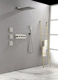 Wall Mounted Waterfall Rain Shower System With 3 Body Sprays & Handheld Shower TH-78109-NS