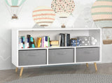 Kids bookcase with Collapsible Fabric Drawers, Children's Book Display, Toy Storage Cabinet 11190729
