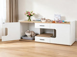 Large Litter Box Enclosure Furniture with Storage Drawers & Built-In Scratching Board, Hidden 92037277