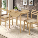 ZNTS Natural and Tan 3-piece Dining Set with Drop Leaf B062P145452