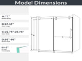 ( Updated to order with the new SKU W2813P389038 ) 56"-60"W x 72"H Frameless Single Sliding Shower W2813P297369
