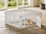 24 Inch Durable Lightweight Pet Playpen, 4 Panels Plastic Dog Fence with Lockable Door and Non- Slip 12311938