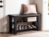 3-Tier Bamboo Shoe Rack Bench , Entryway Storage Organizer with 2 Shelves , Multi-Purpose Hallway 48865974