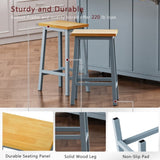 K&K Solid Wood Bar Stools , 25.6" Tall Set of 2 Bar Chairs, Kitchen Counter Stools N707P185529G