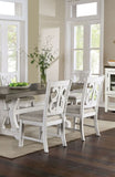 ZNTS Lavish Design Distressed White 2pcs Dining Chairs Only, Gray Padded Fabric Seat Dining Room Kitchen B011111836