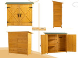 Outdoor Storage Shed with Lockable Door, Wooden Tool Storage Shed with Detachable Shelves and Pitch 28814055