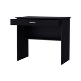 Black Storage Desk with Drawer and Shelf B062P175189