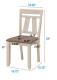 Cottage Style Dining Side Chair 2pc Set Upholstered Seat Chalk Gray Dining Room Wooden Furniture B011135057