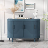 Modern Curved Sideboard 47.2-Inch Decorative Storage Cabinet Wooden Console Table Coffee Bar Cabinet W757P190337