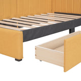 Upholstered Daybed with 2 Storage Drawers Twin Size Sofa Bed Frame No Box Spring Needed, Linen WF299017AAL