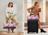 Canvas Weekender Bag, Overnight Travel Carry On Duffel with Shoe Pouch and Toiletry Bag-Flower 72945047