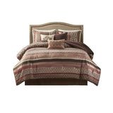 7 Piece Comforter Set Red Cal King B03597166