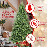 Artificial 6ft Green Christmas Tree with 1339PVC/Hard Needle Mixed Branch Tips, memory wireiron 65126189