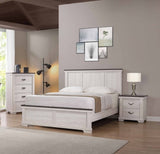 1pc Farmhouse Style Four Drawer Chest Beige Finish Rustic Bedroom Solid Wood Wooden Furniture B011P234274