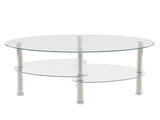 Dual Fishtail Style Tempered Glass Coffee Table clear 40751609
