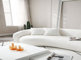 102'' 5-Seater Boucle Sofa Modern Sectional Half Moon Leisure Couch Curved Sofa Teddy Fleece Velet W87661868