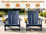 Blue Weatherproof HDPE Outdoor Adirondack Chair, 330LBS Capacity Ergonomic Patio Lounge Chair with 70718361