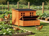 39" Wooden Chicken House, Chicken Coop with Nesting Box, Pull-Out Tray, Waterproof Roof for 2-4 88304524