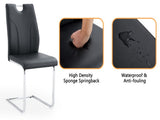 Black PU Dining Chair Set.Uniquely designed black dining chairs. PU material, paired with silver W2920P225019