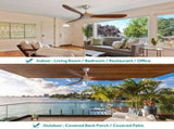60 Inch Indoor Modern Ceiling Fan With 6 Speed Remote Control 3 Solid Wood Blade For Living Room W882P212622