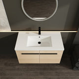 LEVISTAR Oak 36 Inch Bathroom Vanity with resin Countertop Sink, 2 Doors Bathroom Cabinet Set W1972P165045