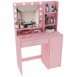 ZNTS Vanity Desk with Mirror & Light, Large Drawer Three Level Storage Dresser, 3 Lighting Modes 71637751