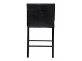 Metal Frame Counter Height Chairs Set of 4 Brown Faux Leather Seat Black Metal Finish Dining Chairs B01146335