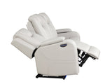 BENZ LED & Power Reclining Sofa Made With Faux Leather in Ice G150109055
