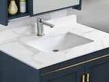 31-inch Quartz Bathroom Vanity Top, 3/4" Thick with Undermount Single Bowl Middle Sink, 4 Inch High W2699P459403