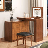 Vanity Desk with Mirror and Lights, Makeup Vanity Table with Flip-Top Tabletop and Storage 7 N733P279096H