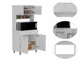 Santa Maria 1-Drawer 1-Shelf Area Pantry with Adjustable Metal Legs White B06280024
