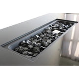 42" Smoked Glass Metal Rectangle Fire Pit B120P230244