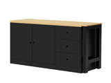 89.7''Wooden Sideboard with Extendable Table,Multifunctional Storage Cabinet with 2 Doors N711P334768O