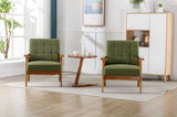 ZNTS Accent Chairs Set of 2 with Table, Mid Century Modern Accent Chair, Wood and Fabric Armchairs 88497924