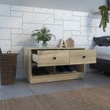 Hamilton Storage Bench, Two Open Shelves, Two Drawers -Light Oak B20091911
