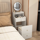 3 in 1 Vanity Desk With mirror and light ,Small makeup vanity set with charging station, With 2 W1321P243134