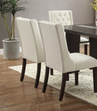 ZNTS Modern Faux Leather White Tufted Set of 2 Chairs Dining Seat Chair HSESF00F1503