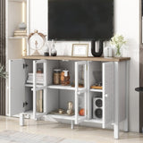 U-Can 47.2'' Retro TV Stand for TVs up to 43 Inches, Entertainment Center Media Console Cabinet with N724P233371K