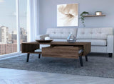 Coffee Table, One Open Shelf, One Drawer, Dark Walnut B097133228