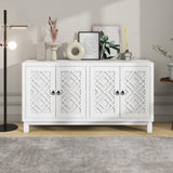 ZNTS Large Storage Space Sideboard, 4 Door Buffet Cabinet with Pull Ring Handles for Living, Dining 18855079