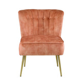 ZNTS Burnt Orange Tufted Wingback Accent Chair B062P186525