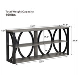 3-Tier Industrial Console Table,70.87 inch, Narrow Entry Table Long Table with Storage for Entryway, W2317P230086
