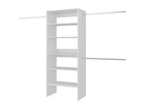 Hollis Modular Closet System with Open Shelves, Dual Hanging Rods and Vertical Storage Design, White B097P474320