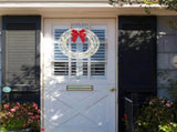 24in Pre-lit Iridescent Outdoor Christmas Wreath Decoration, Lighted Metal Wreath with Red Bow, Warm 08285915